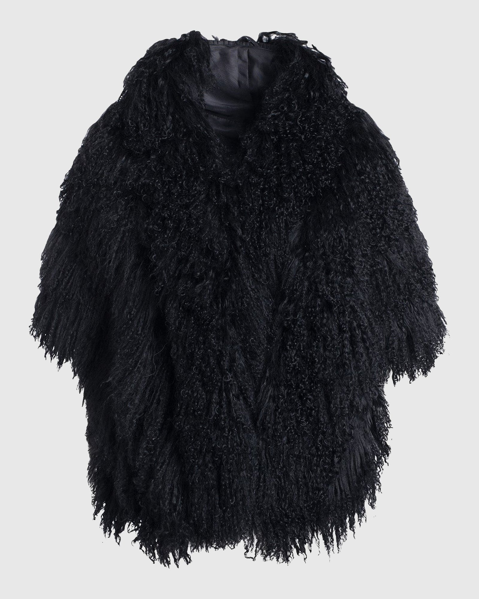 Select Lamb Stole with Grosgrain Ribbon | Black