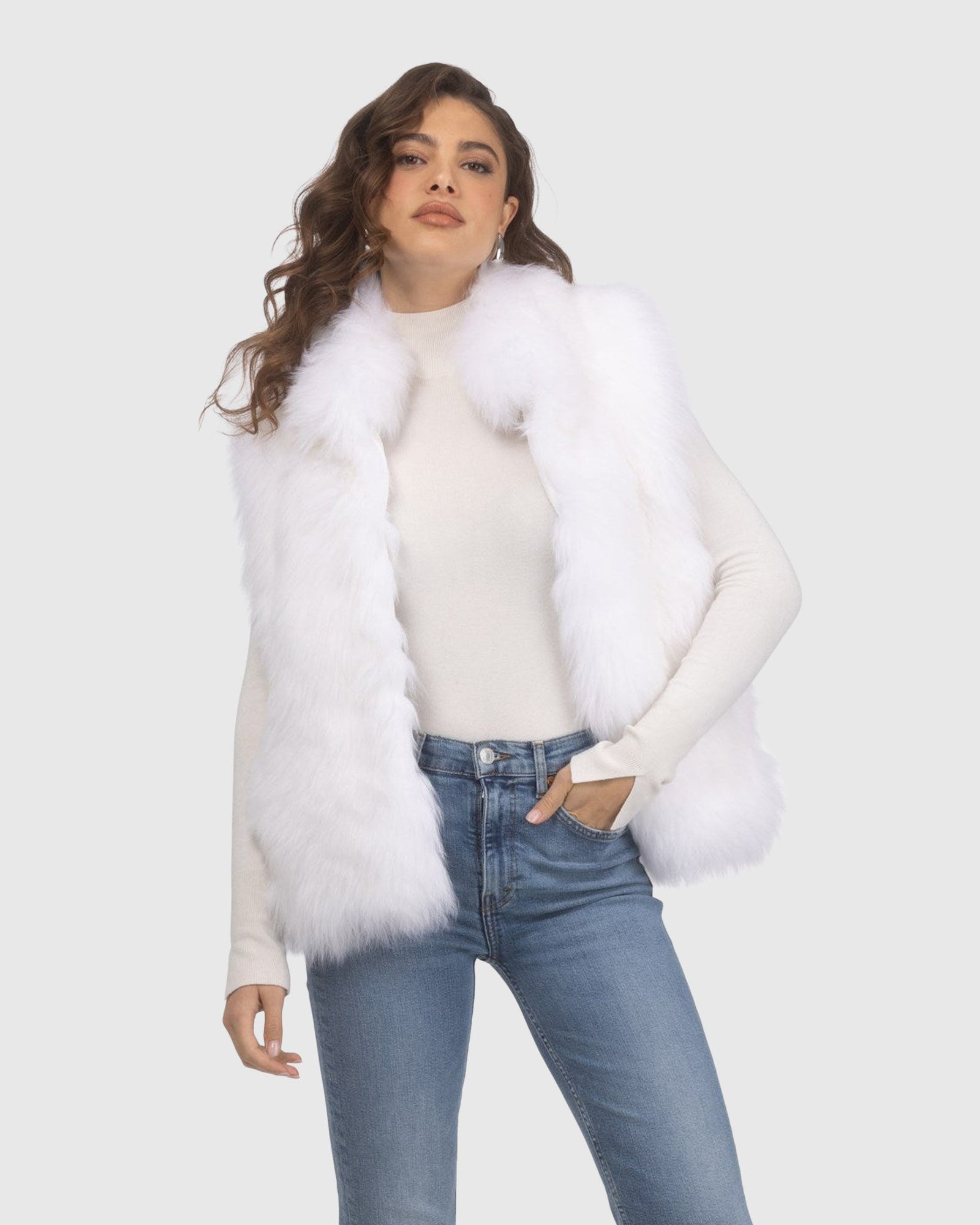 Select Lamb Vest | Bleached White