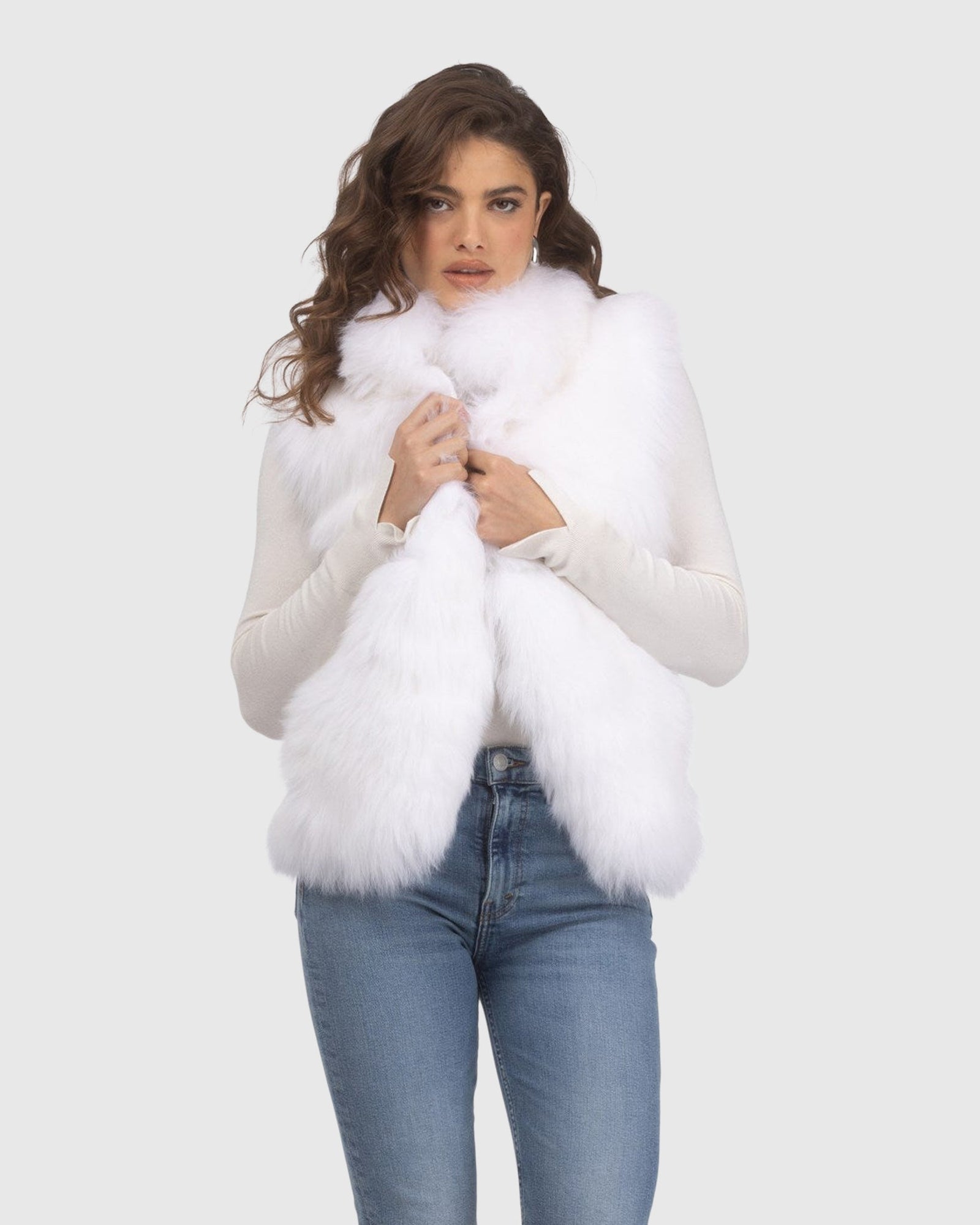 Select Lamb Vest | Bleached White