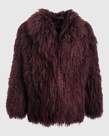 Select Mongolian Goat Jacket | Burgundy