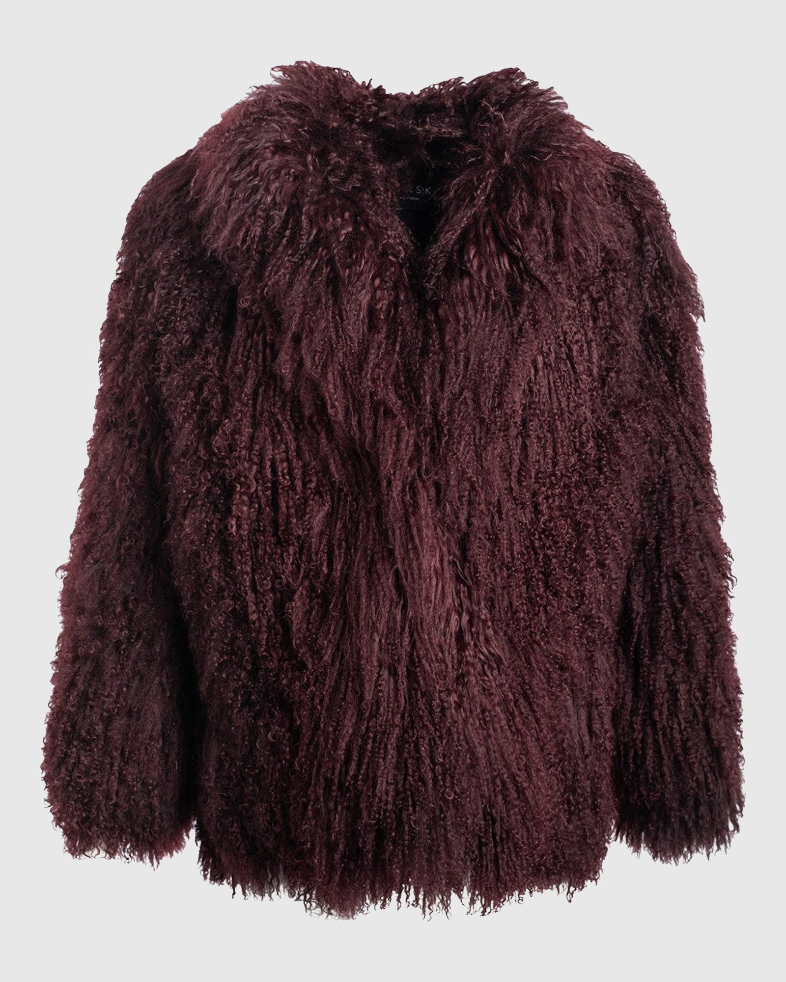 Select Mongolian Goat Jacket | Burgundy