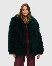 Select Mongolian Goat Jacket | Forest Green