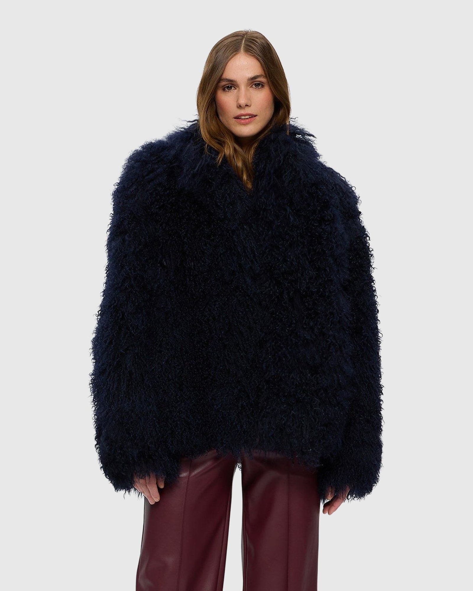 Select Mongolian Goat Jacket | Dark Blue