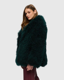 Select Mongolian Goat Jacket | Forest Green