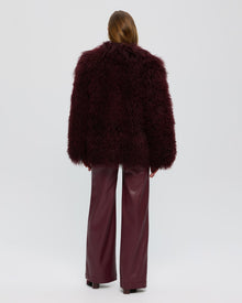 Select Mongolian Goat Jacket | Women | Burgundy