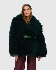 Select Mongolian Goat Jacket | Forest Green