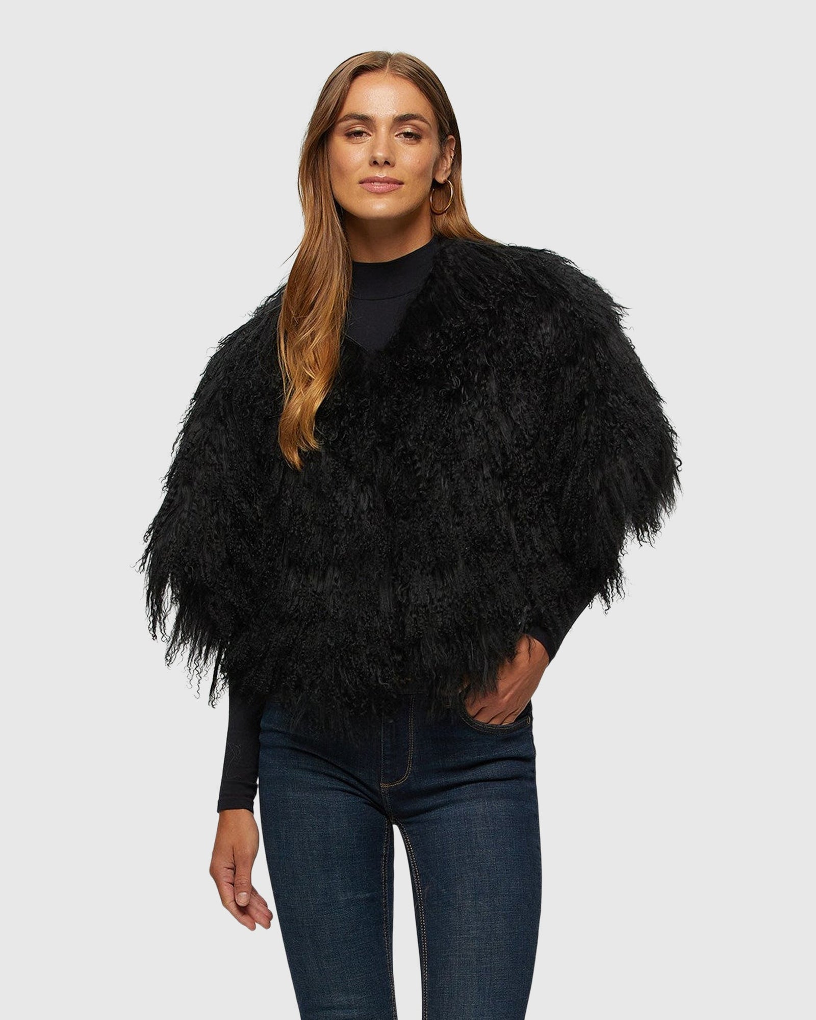 Select Mongolian Lamb Bolero | Black