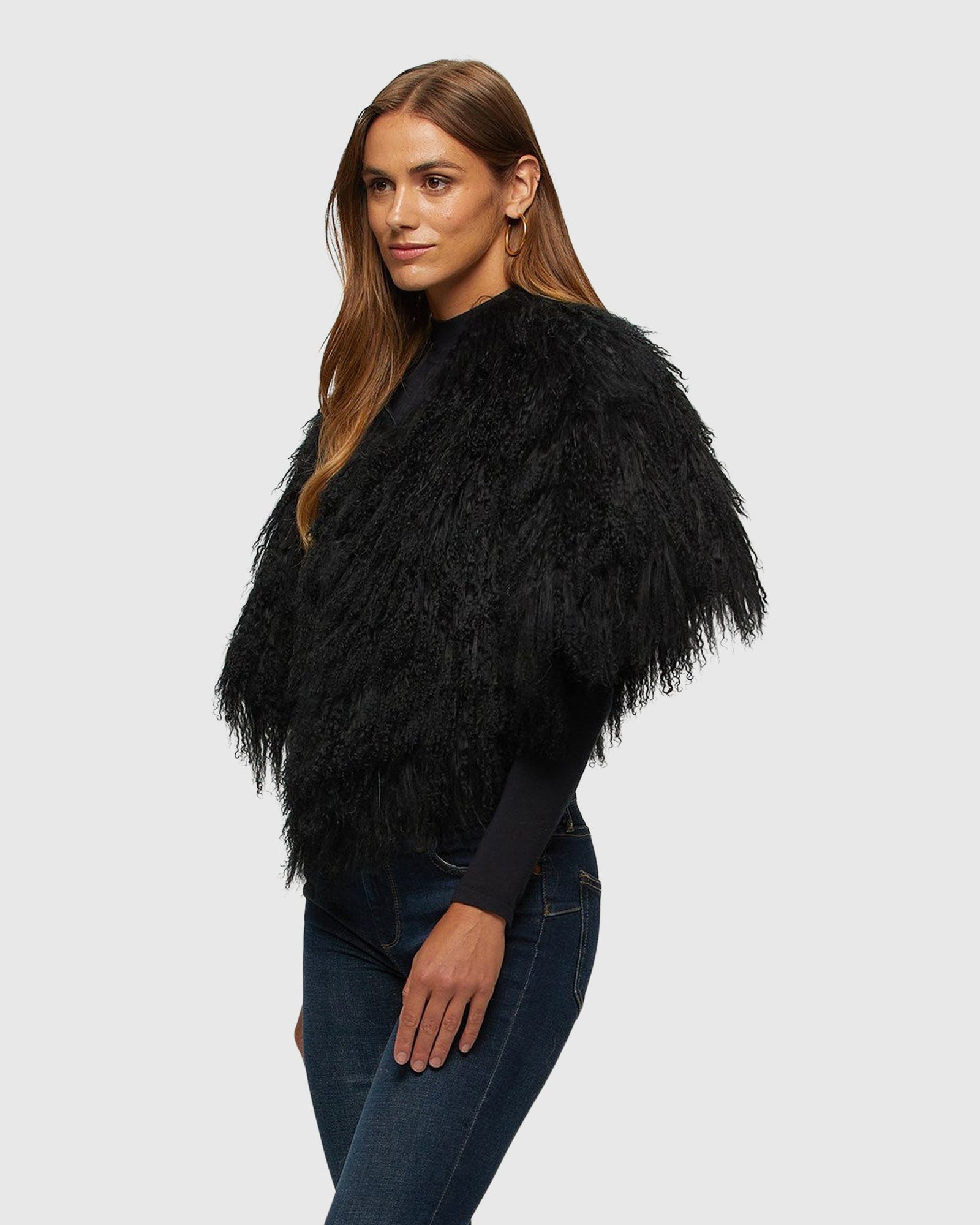 Select Mongolian Lamb Bolero | Black