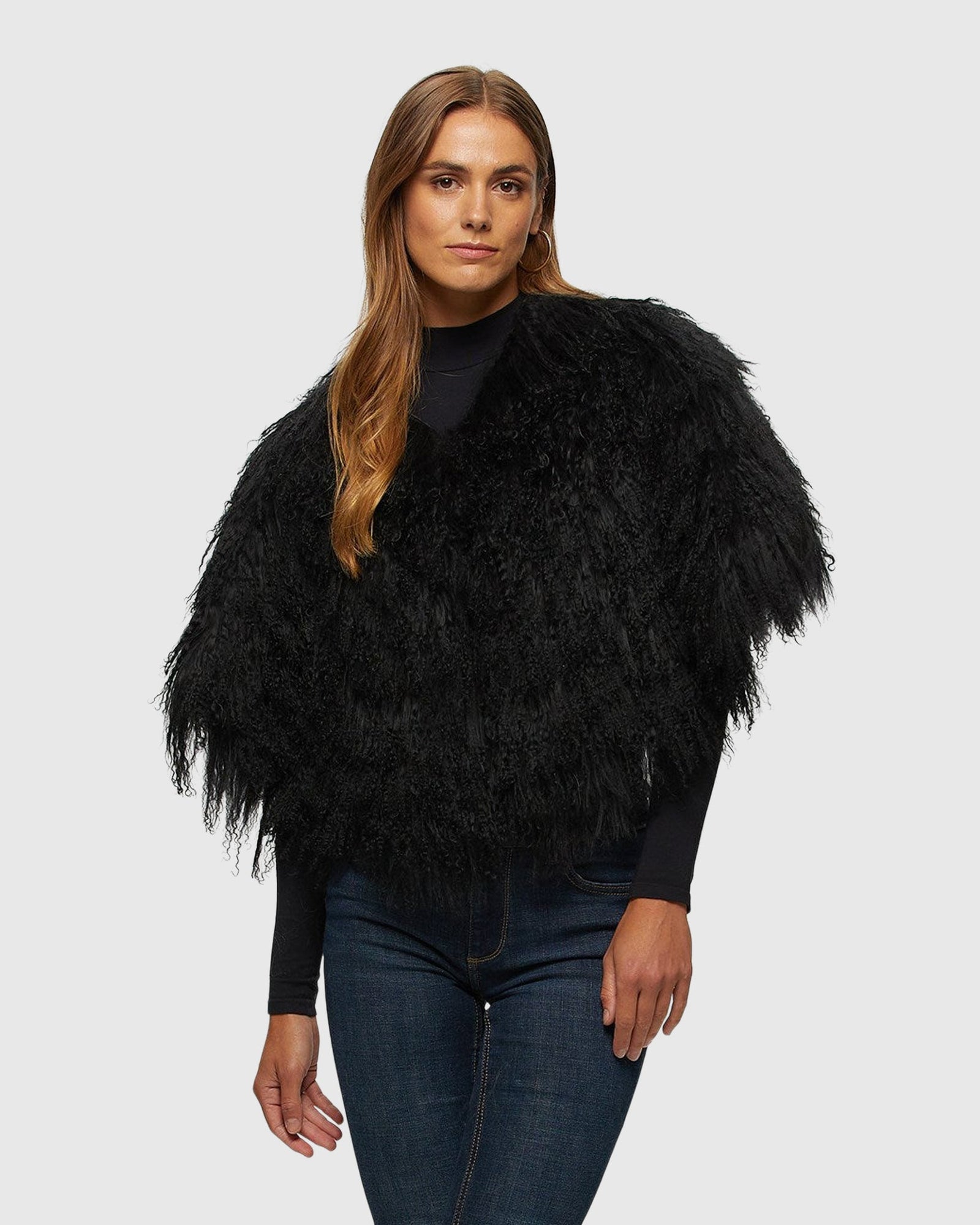 Select Mongolian Lamb Bolero | Black