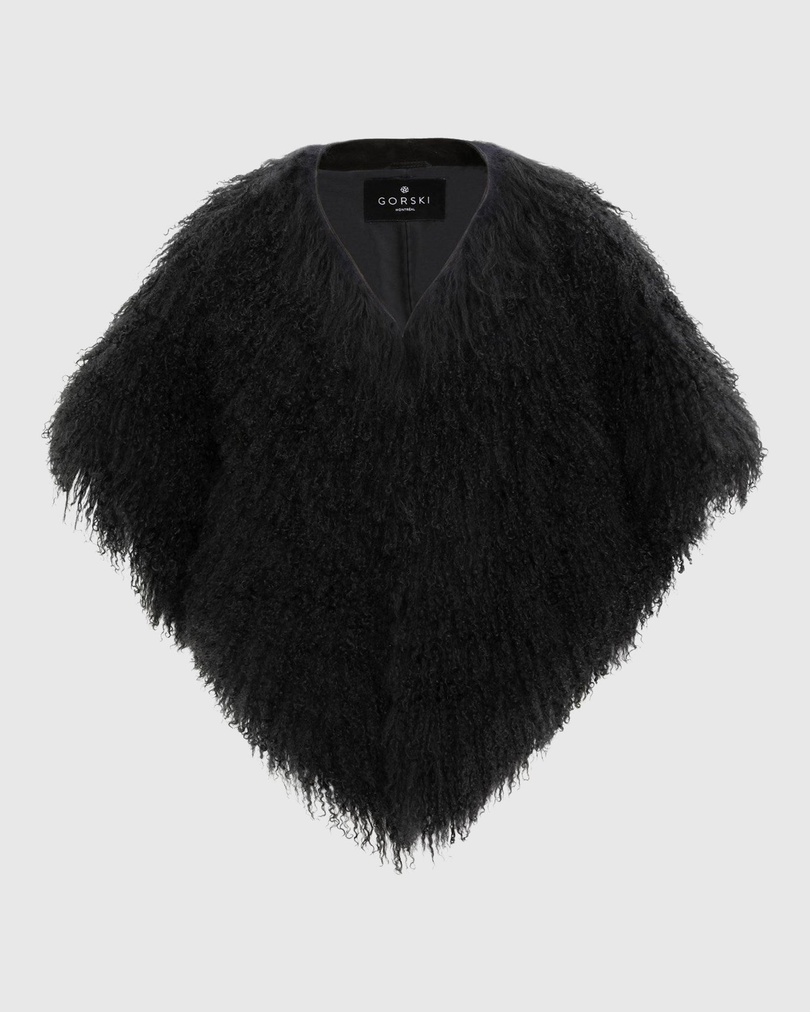 Select Mongolian Lamb Shawl | Black