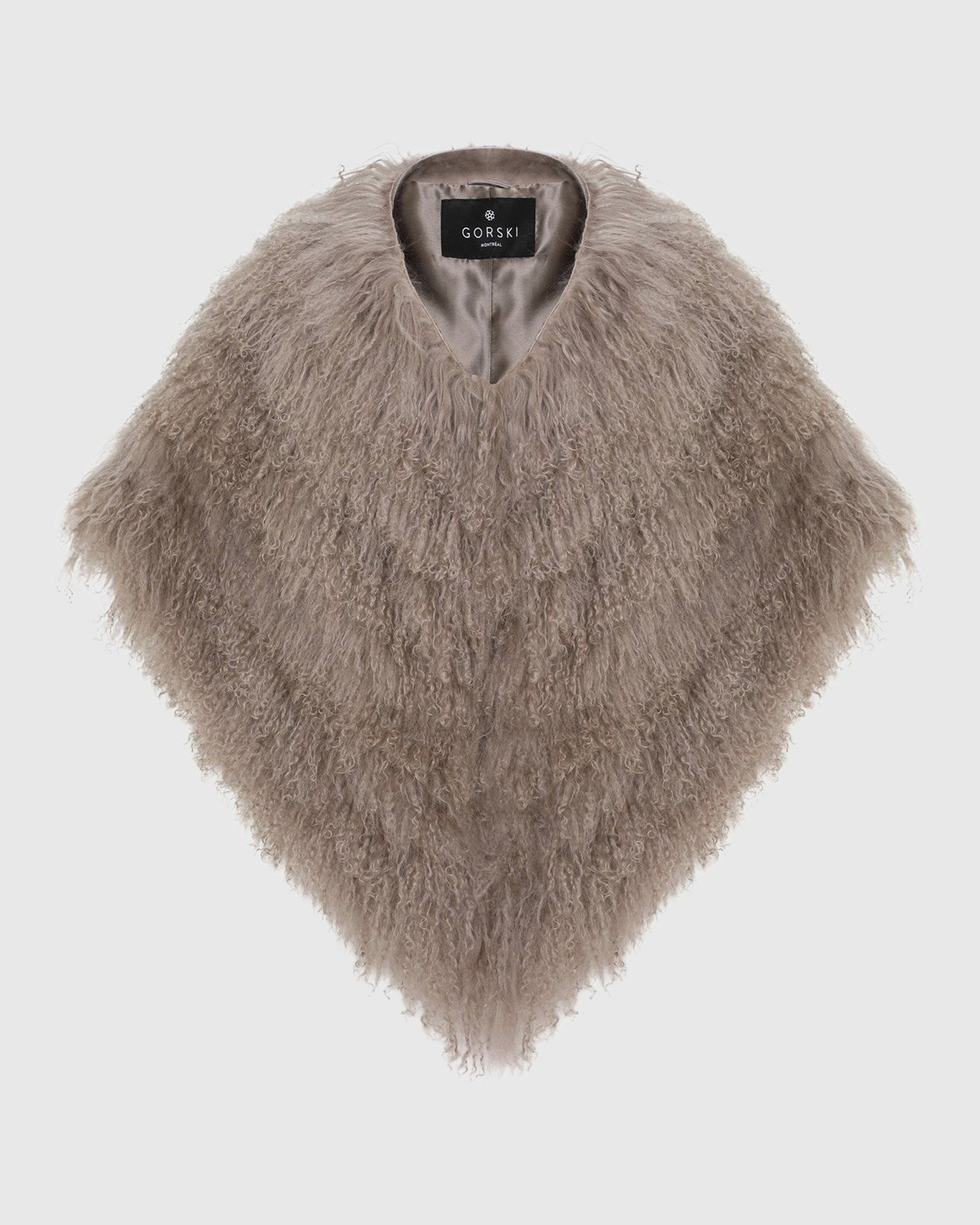 Select Mongolian Lamb Shawl | Silver Blue