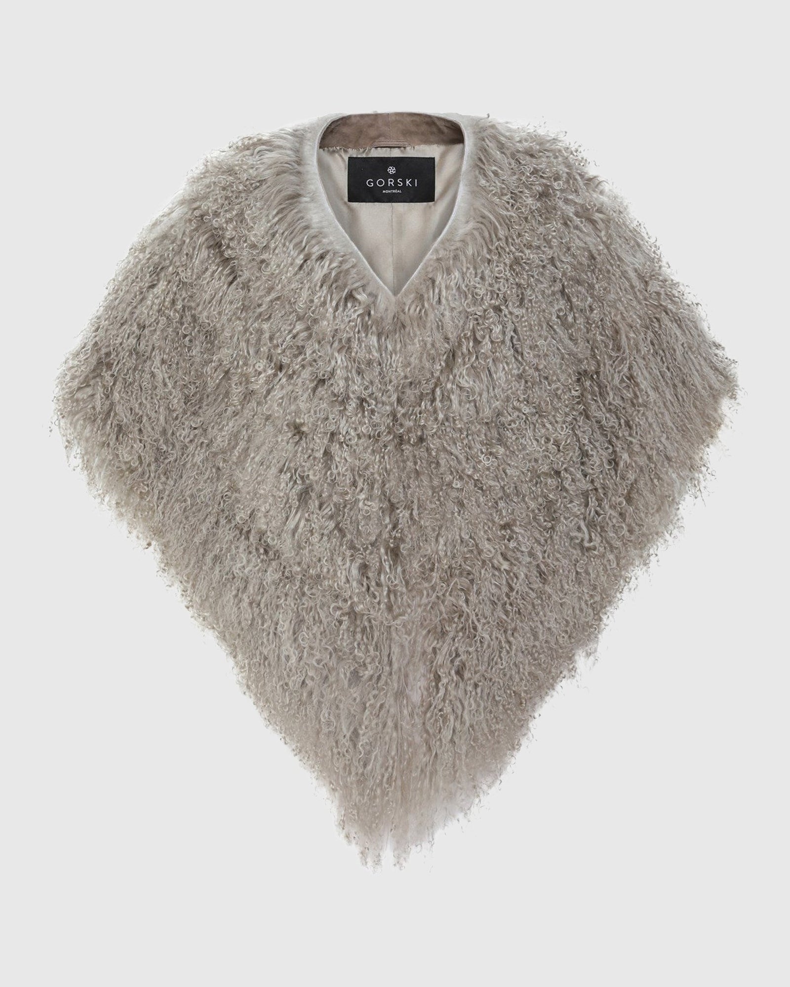 Select Mongolian Lamb Shawl | Light Gray