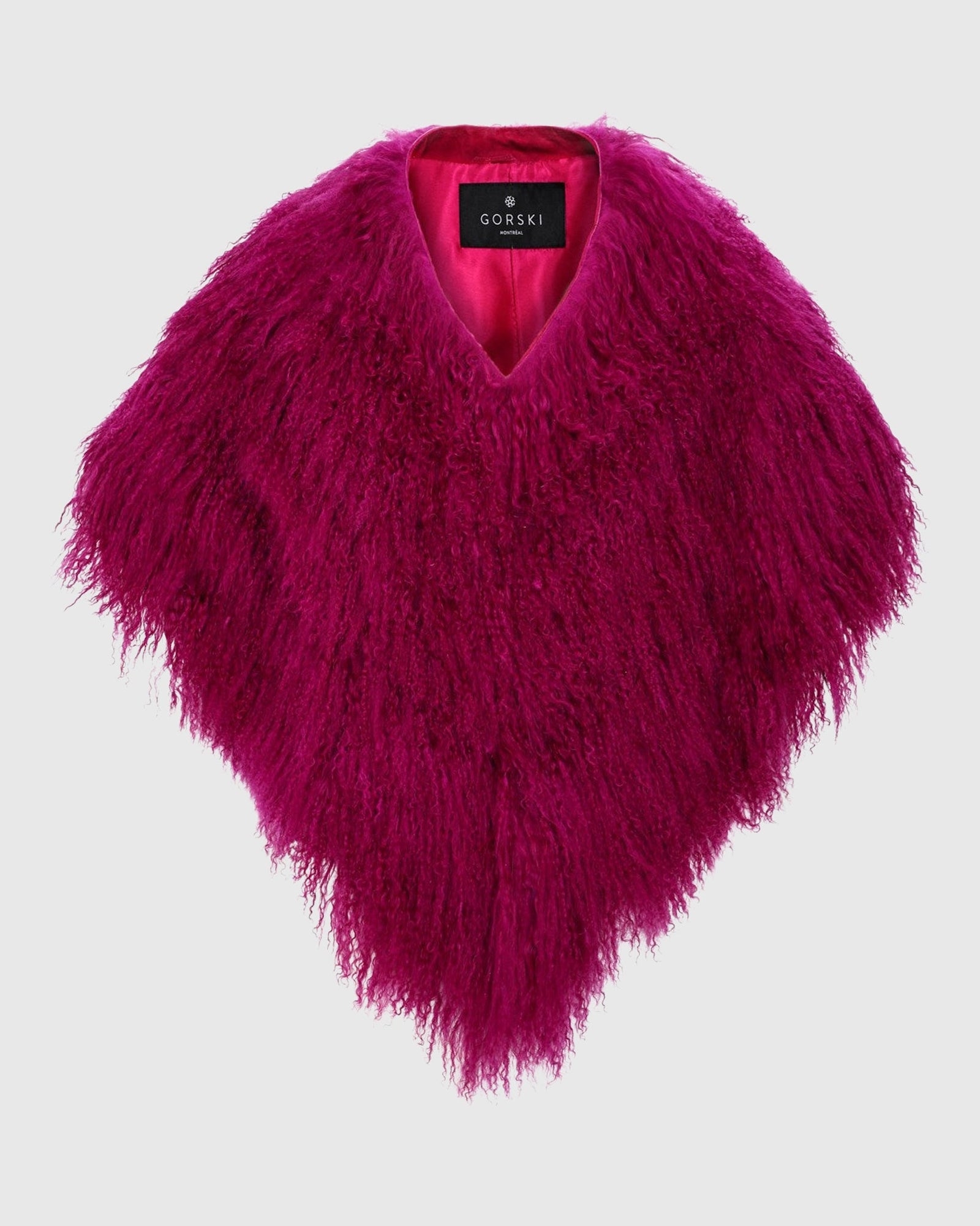 Select Mongolian Lamb Shawl | Fuschia