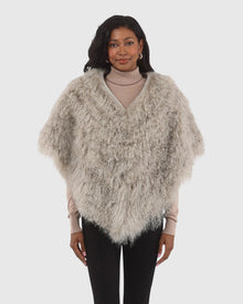 Select Mongolian Lamb Shawl | Light Gray