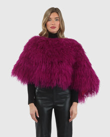 Select Mongolian Lamb Shawl | Fuschia