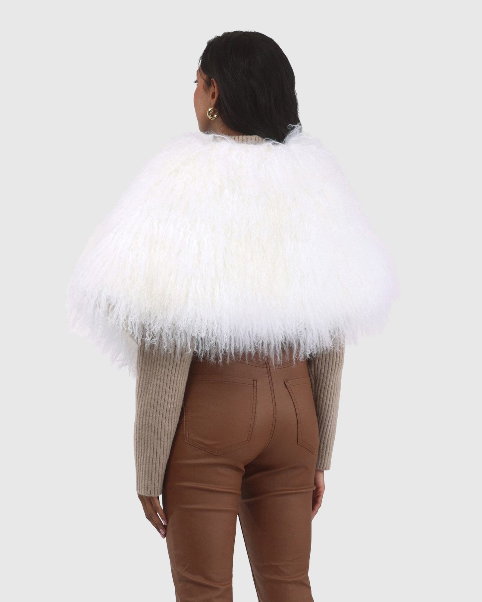 Select Mongolian Lamb Shawl | White