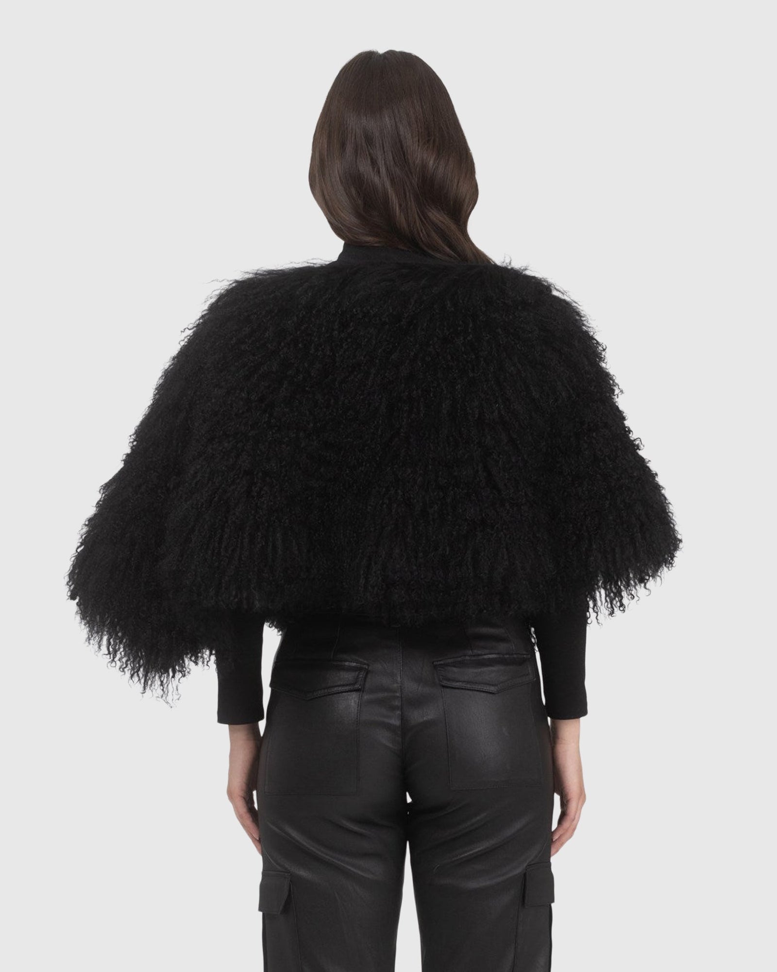 Select Mongolian Lamb Shawl | Black