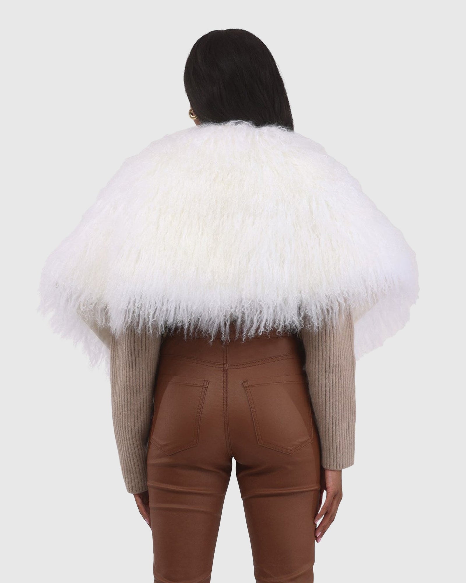 Select Mongolian Lamb Shawl | White