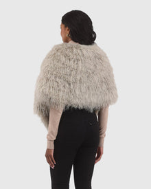 Select Mongolian Lamb Shawl | Light Gray