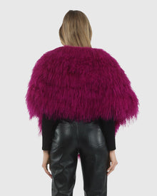 Select Mongolian Lamb Shawl | Fuschia