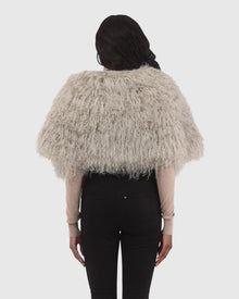 Select Mongolian Lamb Shawl | Light Gray