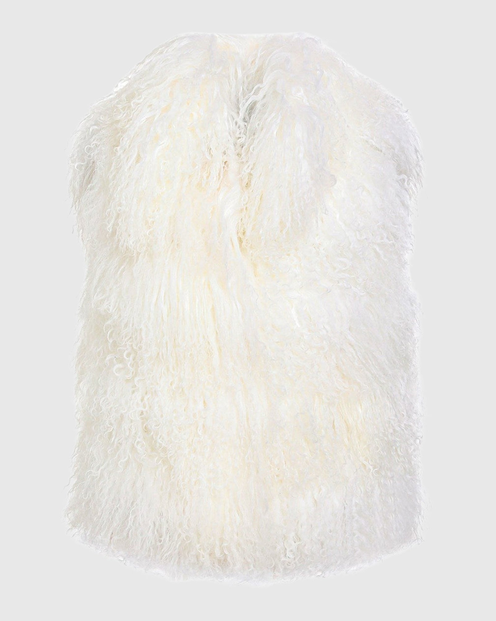 Select Mongolian Lamb Vest | White