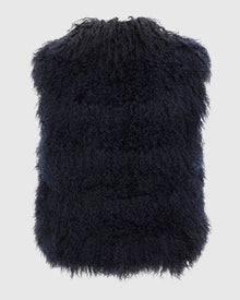 Select Mongolian Lamb Vest | Navy