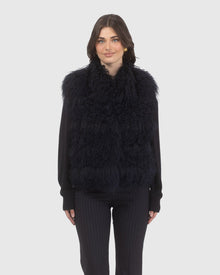 Select Mongolian Lamb Vest | Navy