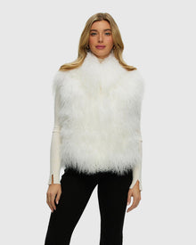 Select Mongolian Lamb Vest | White