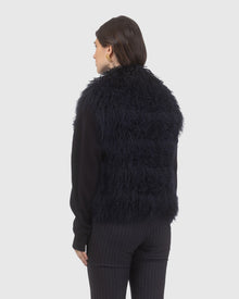 Select Mongolian Lamb Vest | Navy
