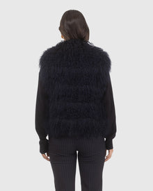 Select Mongolian Lamb Vest | Navy