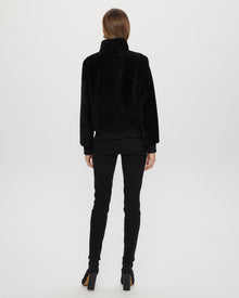 Select Shearling Lamb Bomber Jacket With Leather Trim | Women | Black