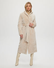 Select Shearling Lamb Coat, Belt | Women | Beige