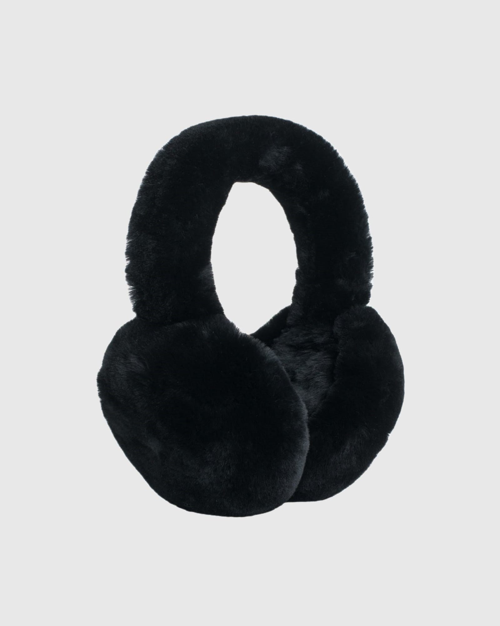 Select Shearling Lamb Earmuffs With Shearling Lamb Covered Band | Black