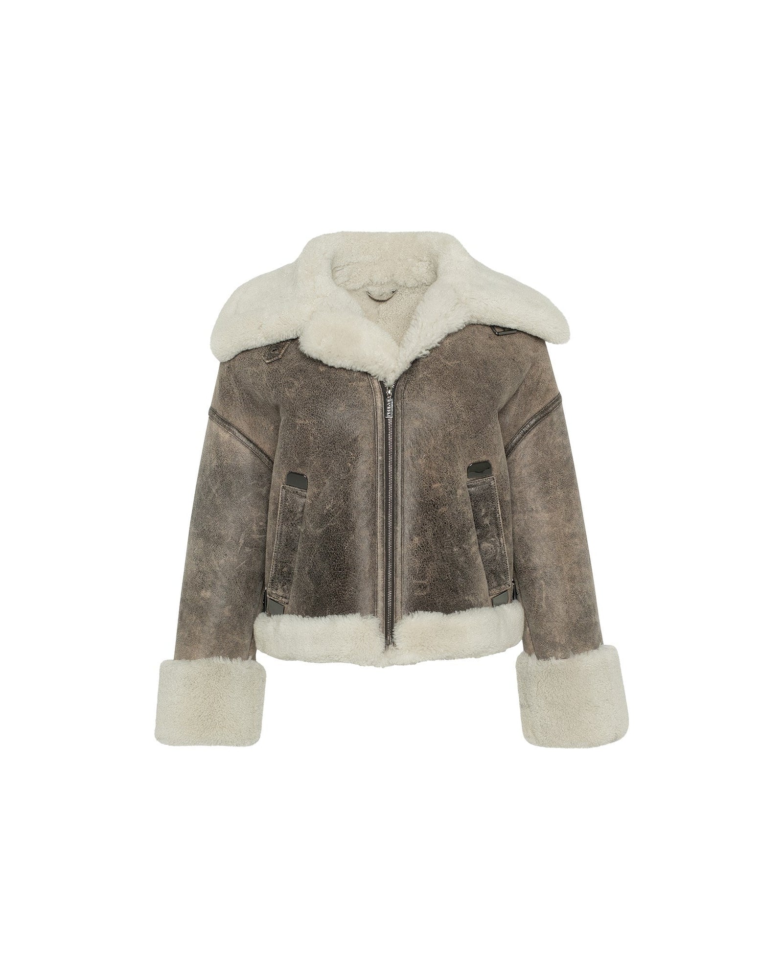 Select Shearling Lamb Jacket | Women | Brown x Cream