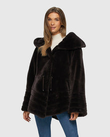Select Shearling Lamb Jacket Reversible To Taffeta | Brown/Black