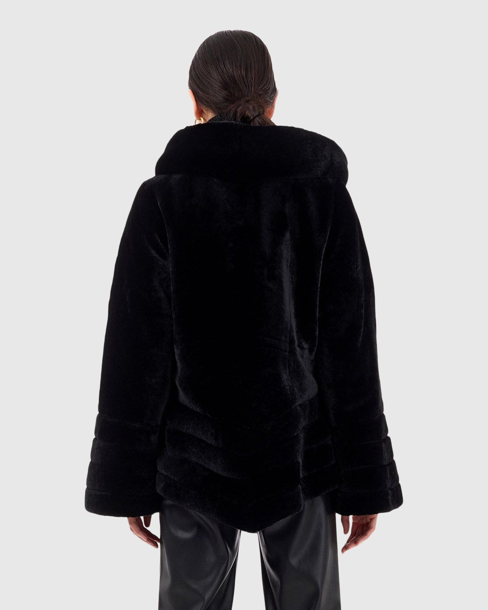 Select Shearling Lamb Jacket Reversible To Taffeta | Black/Black