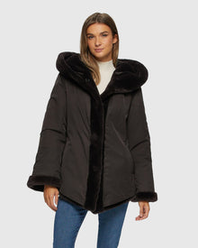 Select Shearling Lamb Jacket Reversible To Taffeta | Brown/Black