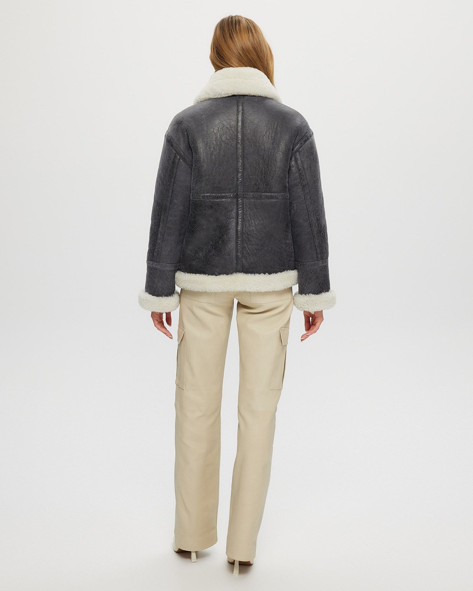 Select Shearling Lamb Jacket | Women | Black x White