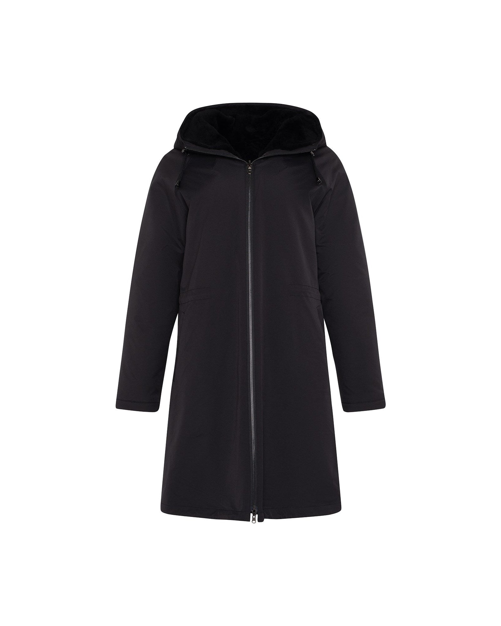 Select Shearling Lamb Parka Reversible To Nylon | Women | Black x Black