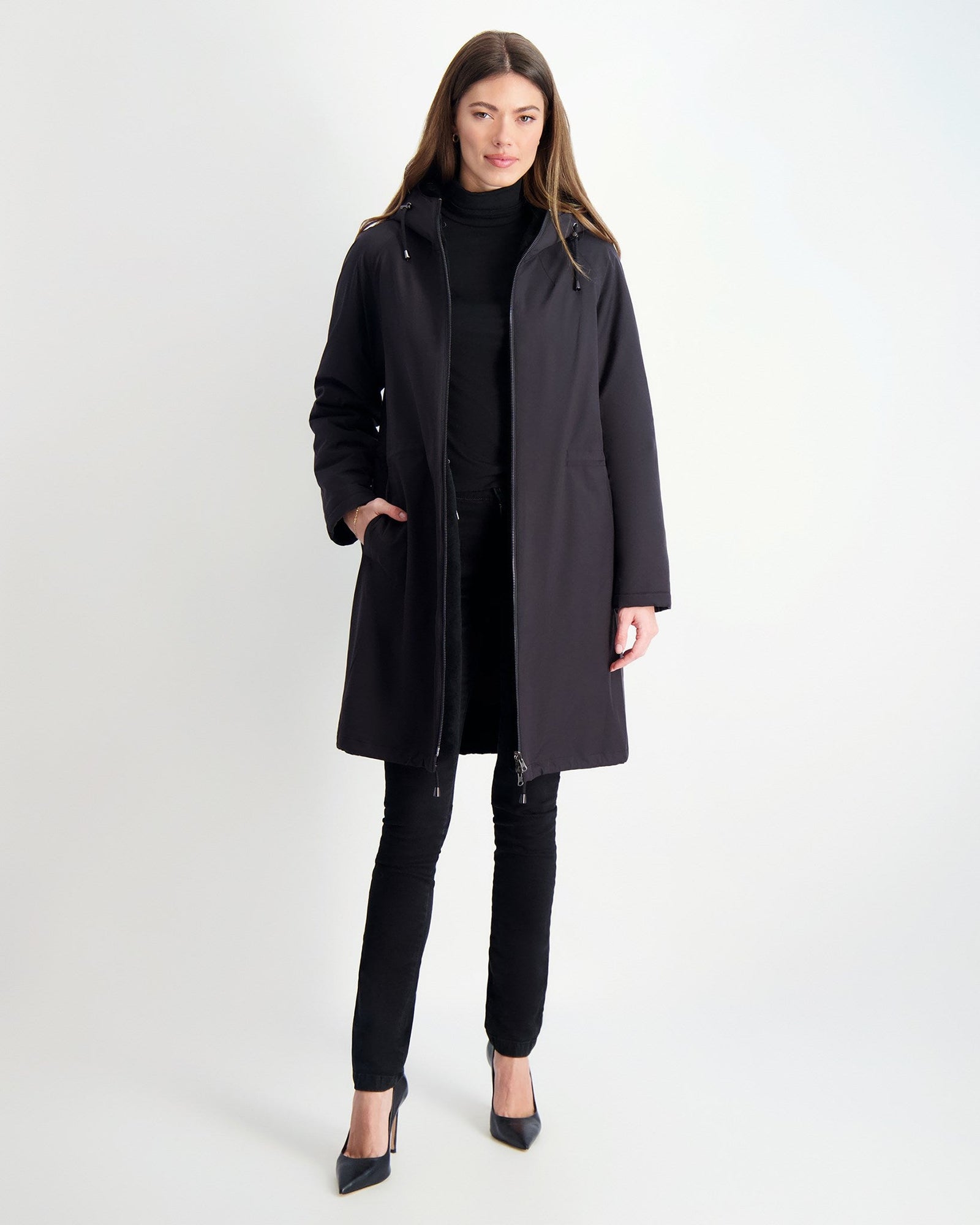 Select Shearling Lamb Parka Reversible To Nylon | Women | Black x Black