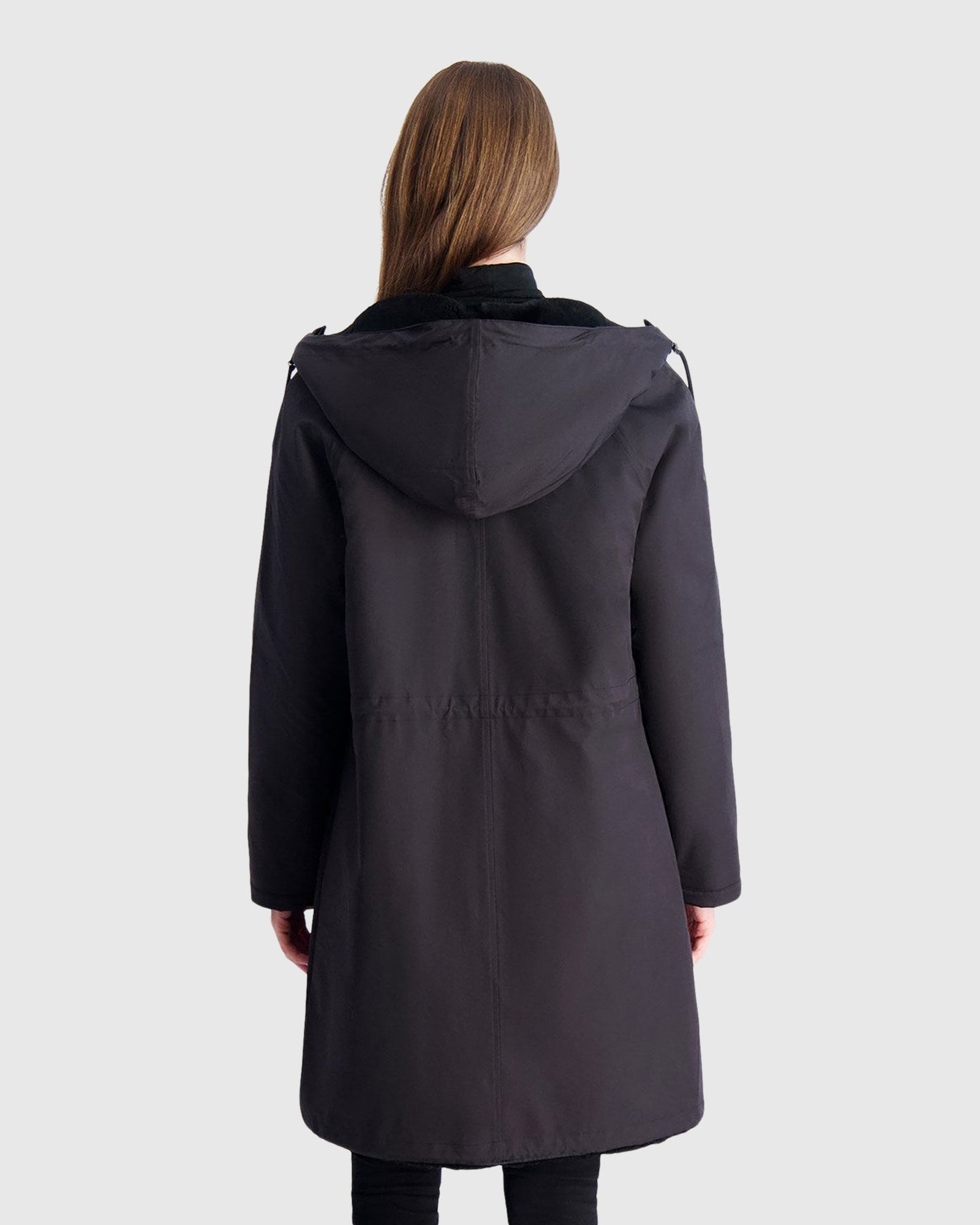 Select Shearling Lamb Parka Reversible To Nylon | Black/Black