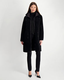 Select Shearling Lamb Parka Reversible To Nylon | Women | Black x Black