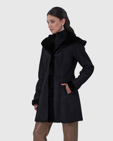 Select Shearling Lamb Parka | Black