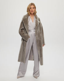 Select Shearling Lamb Short Coat | Women | Light Grey