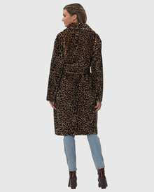 Select Shearling Lamb Short Coat With Notch Collar And Belt | Mini Lprd