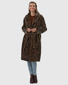 Select Shearling Lamb Short Coat With Notch Collar And Belt | Mini Lprd