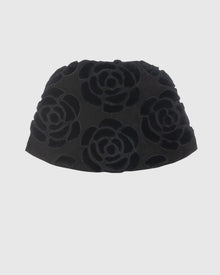 Select Shearling Lamb and Suede Floral Embroidered Stole Reversible To Loro Piana Cashmere and Wool | Black/Black