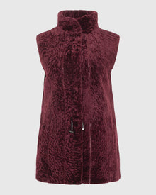 Select Shearling Lamb Vest Reversible To Taffeta | Merlot/Black