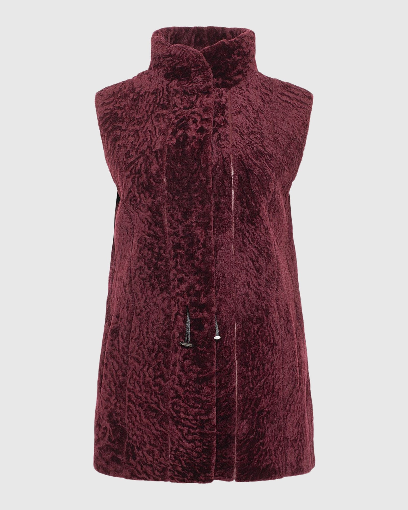 Select Shearling Lamb Vest Reversible To Taffeta | Merlot/Black